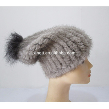 top quality knitted mink hat female